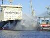 У морвокзала тушили ледокол