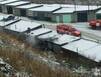 В Кировске тушат пожар в автогородке