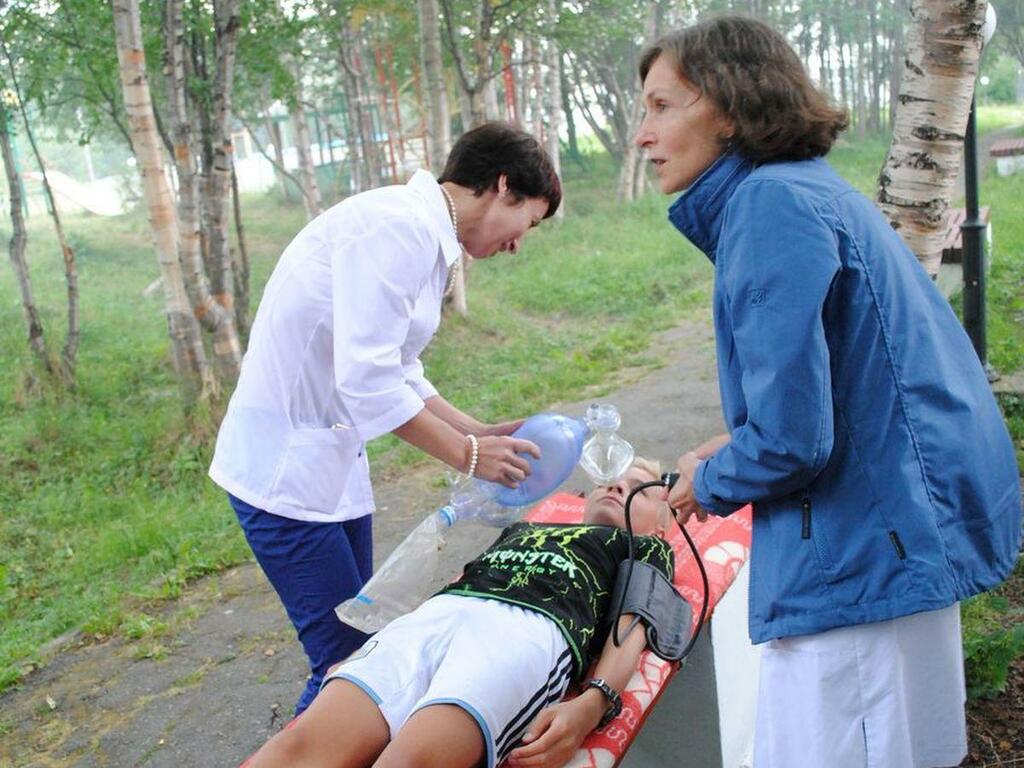 Проверка давления и порция кислорода.