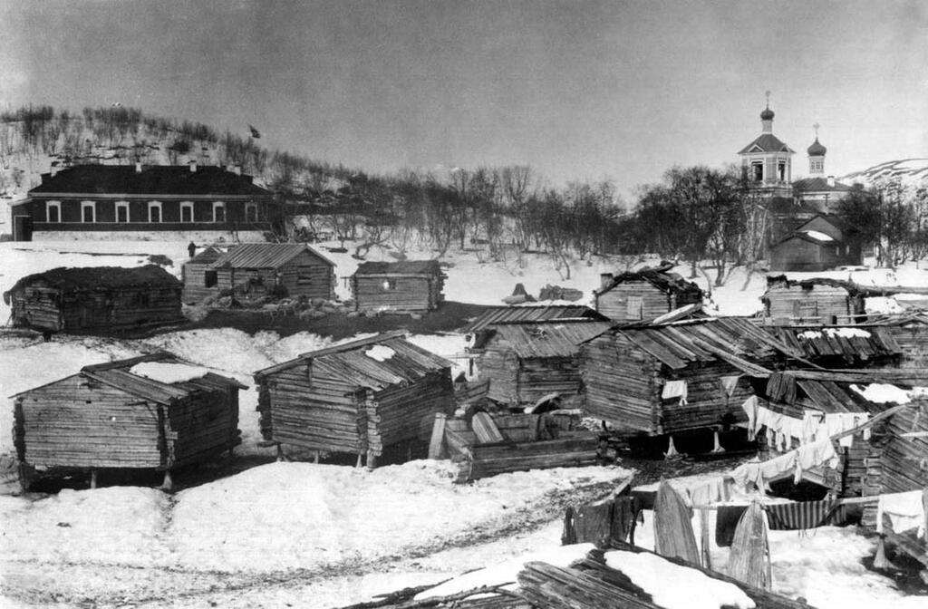 Саамское поселение у Борисоглебской церкви. 1902 г. 