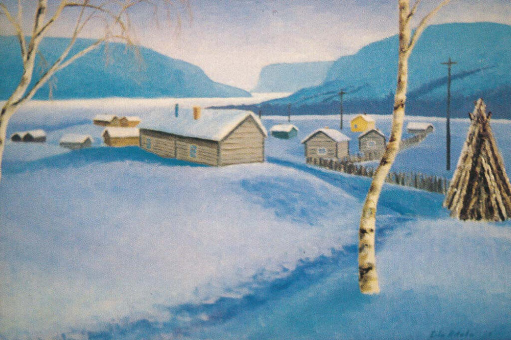 Рисунок саамской деревни у Борисоглебского храма. 1930-е. 