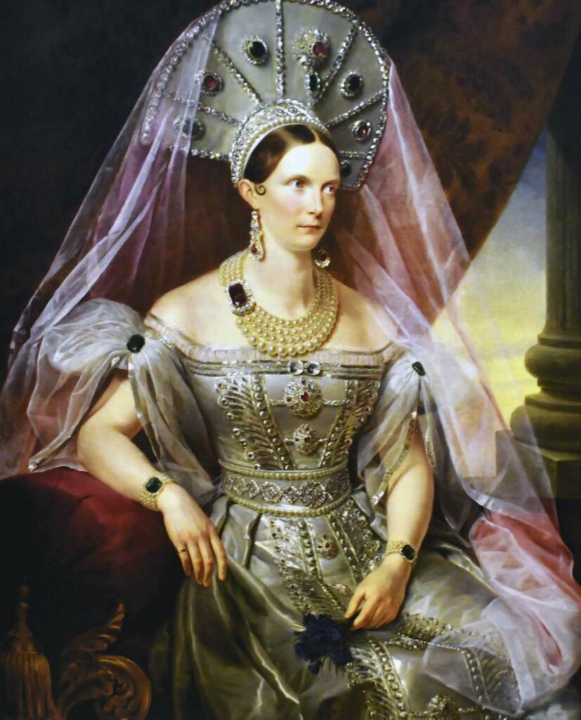 Льва Федосеева. Александра Федоровна в вуали, предшественнице фаты.