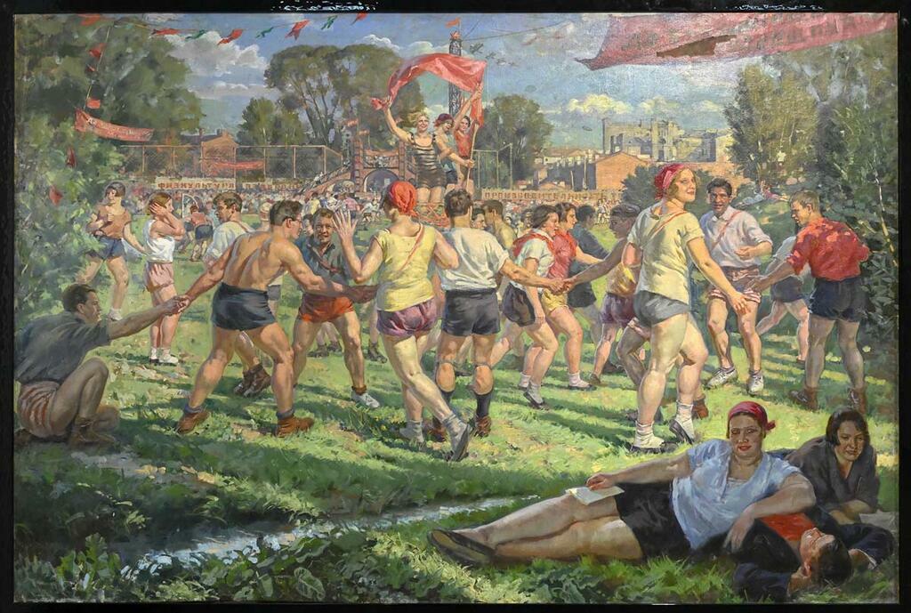 Сергей Луппов. «Физкультурные игры на стадионе». 1927 г. Фото: Сергей Ещенко. Сергей Луппов. «Физкультурные игры на стадионе». 1927 г. Фото: Сергей Ещенко.