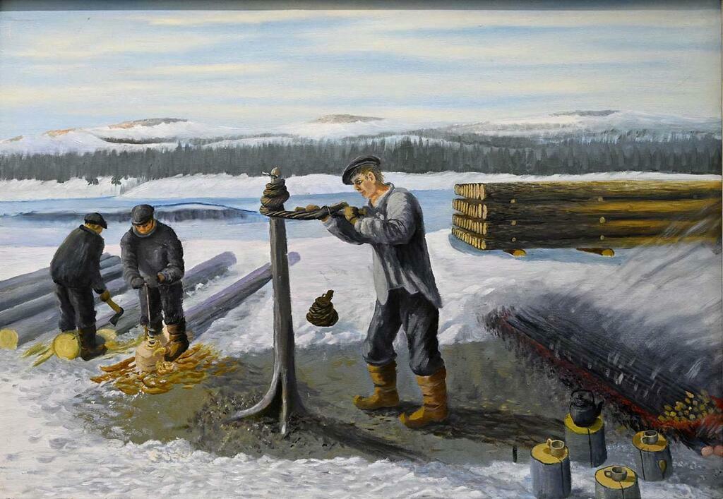 «Весенние хлопоты сплавщиков», 1997 г. Фото Сергея Ещенко. «Весенние хлопоты сплавщиков», 1997 г. Фото Сергея Ещенко.