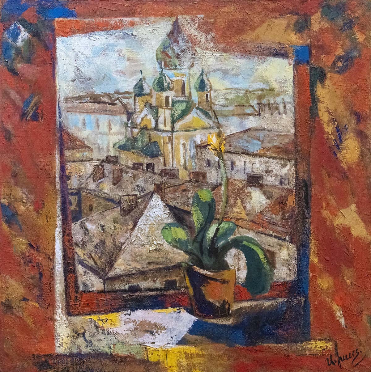 Ашот Хачатрян. «Вид из окон старой мастерской на эстонскую православную церковь». 2002 г. Фото Сергея Ещенко. Ашот Хачатрян. «Вид из окон старой мастерской на эстонскую православную церковь». 2002 г. Фото Сергея Ещенко.