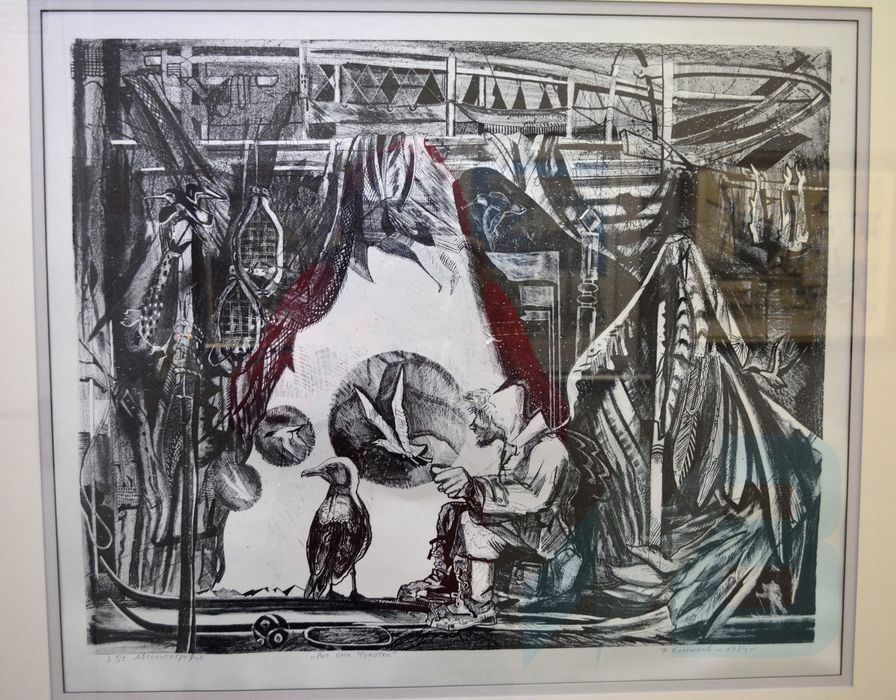 Денис Банкин (архив А.Борисова). «Вот она, Чукотка». Федор Конюхов, 1984, графика.