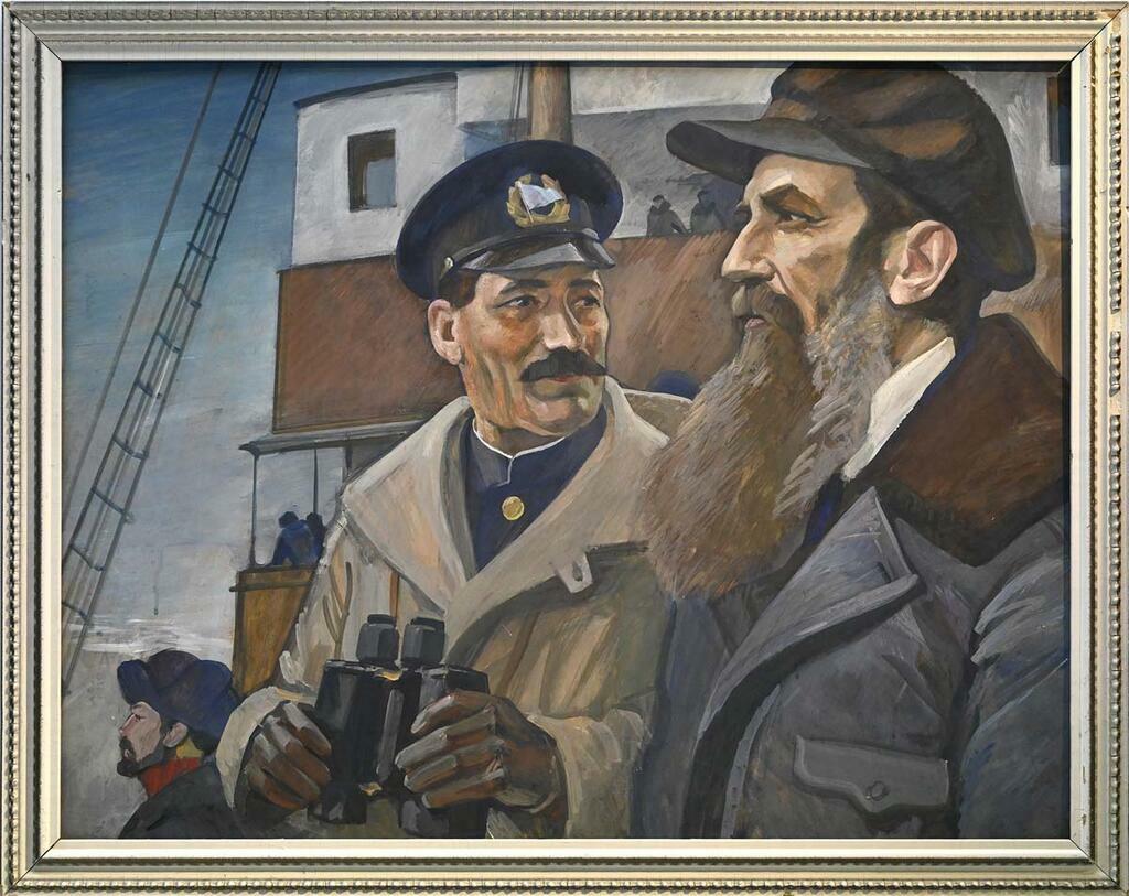 Сергея Ещенко. Картина «О. Ю. Шмидт и В. И. Воронин» (автор Н. В. Щеглов) передана из музея Мурманского морского пароходства в 2022 г.