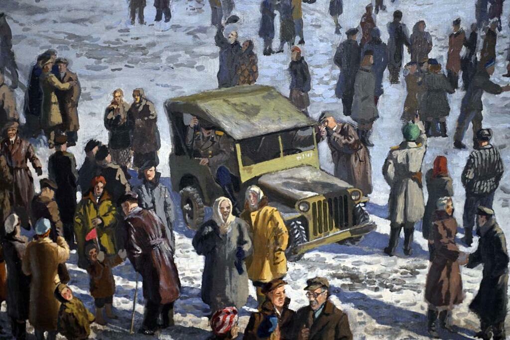Льва Федосеева. Фрагмент картины «День Победы в Мурманске».