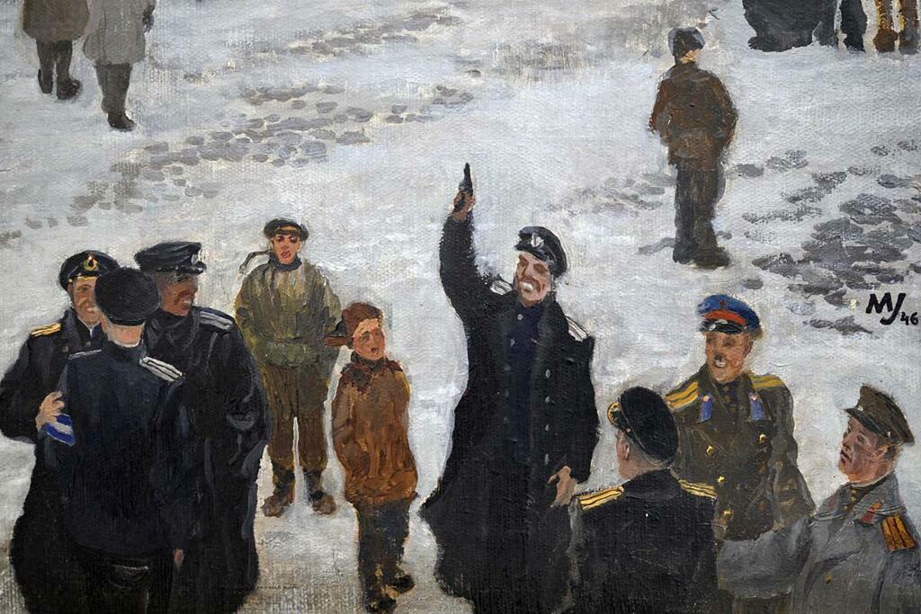 Льва Федосеева. Фрагмент картины «День Победы в Мурманске».